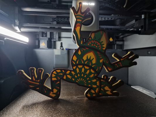 rana mandala by 3domsculpts arte 2d po ' gracchiare ribbit stagno anfibio rettile saltare luppolo arredamento carina 3d print model - Mito3D