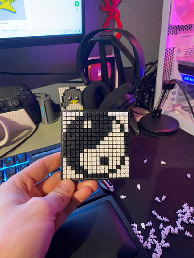 yin yang mini pixel art puzzle by maut3d generative 3d model maker pixelart bambu studio philosophy opposites teardrop balance 3d print model - Mito3D