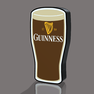 guinness bière verre boite lumière by geek3designs ménage décor bière irlandais st patricks journée galettes pattys lampe homme grotte cavernes bar 3d print model - Mito3D