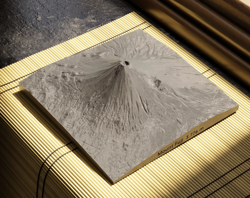 mount fuji topography model by skoro education geography mtfuji topo mountain elevation 3d 3d print model - Mito3D