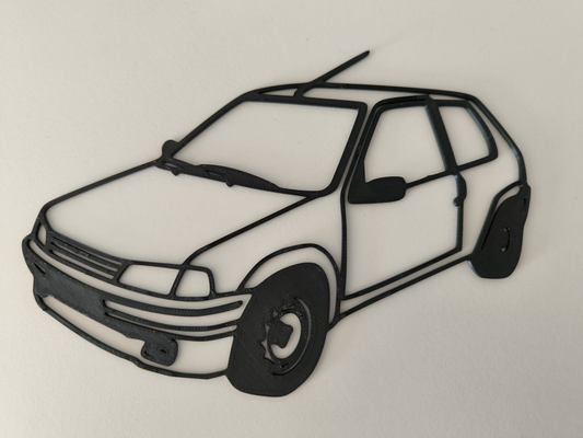 peugeot 106 comício parede arte decoração by fv corrida 2d 3d print model - Mito3D