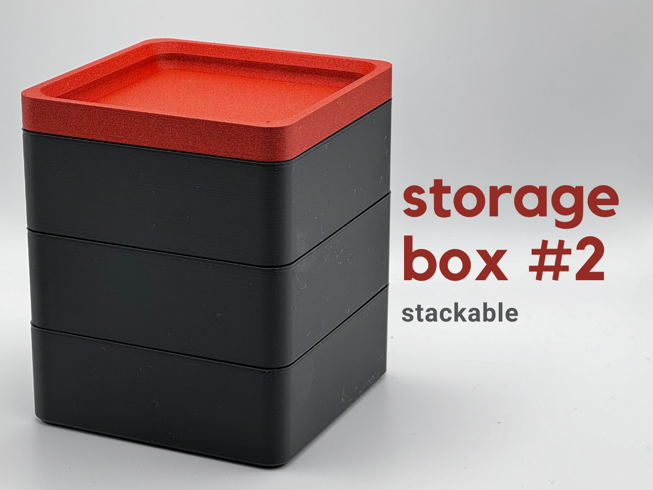 stackable storage box japanese influence 2 by h3li0 household office design decor desk desktop modules square 3D print model - Mito3D