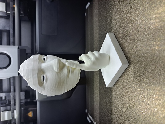 quiet sculpture by 3d print architect art sculptures face bust model finger artist 3d print model - Mito3D