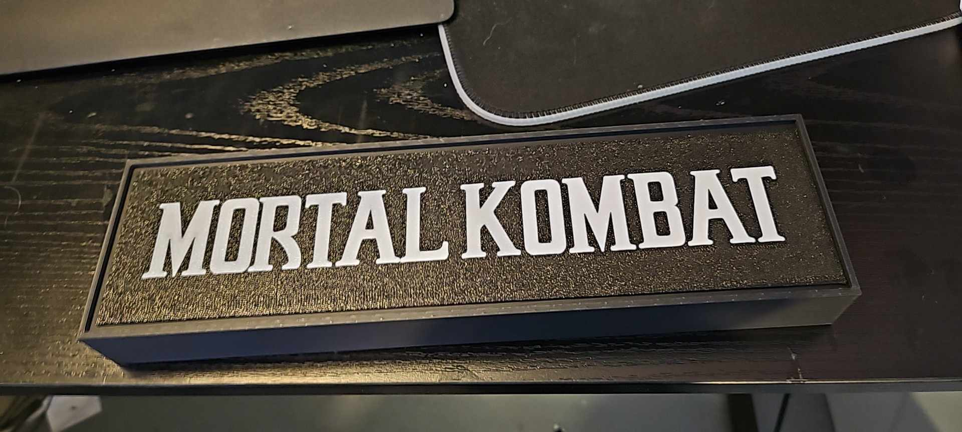 mortal kombat original logo lightbox by tommy gun art signs & logos mk 3D print model - Mito3D