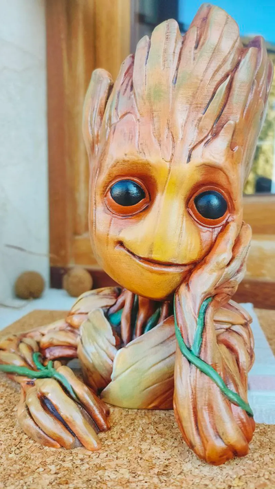 thinking groot remixed by firrebird miniatures 3d print model - Mito3D