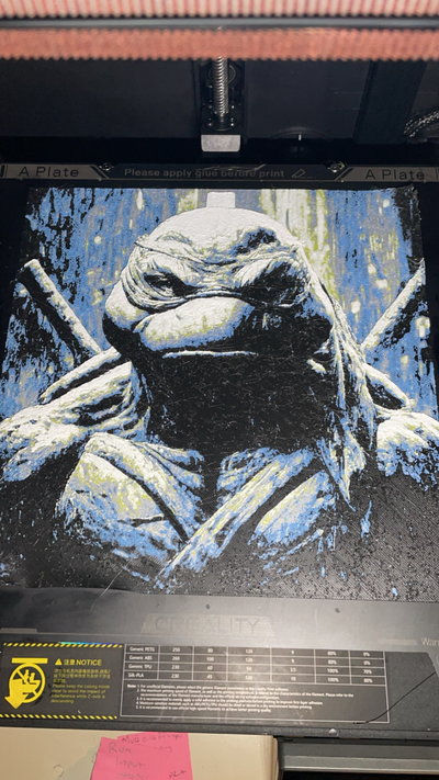 löwe regen by halfblak3d generativ 3d modell hutschmiede lithophan tmnt ninja schildkröten teenager mutant rad unterstützung frei spaß kunst öl farbe 3d print model - Mito3D