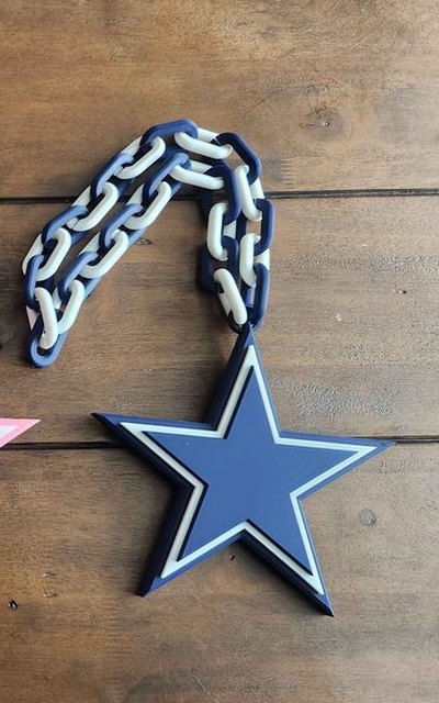 dallas cowboy over sized collana logo blu stella by salvadori passatempo fai sport all'aperto jumbo nfl gli 3d print model - Mito3D