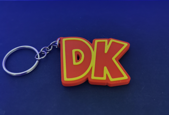 donkey kong logo keychain keyring - porte cl s by oldspice3d fashion models dk nintendo rare rareware cles clefs cle clef jeux video games keyrings 3d print model - Mito3D