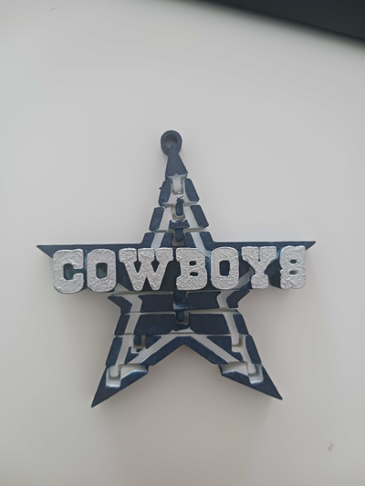 articulated dallas cowboys keychain remixed by the3dsportsbeard art 2d choking nfl lombardi americas team america football 3d print model - Mito3D