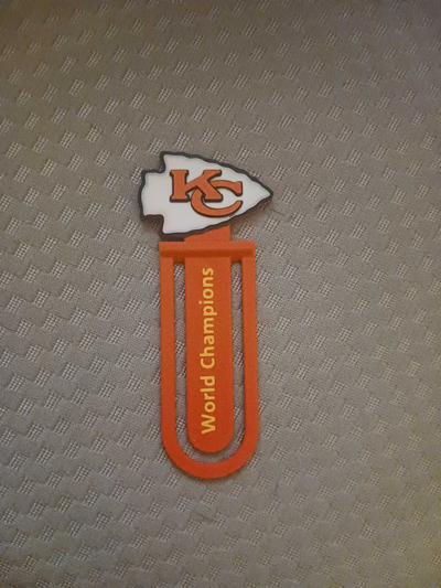 chiefs world champions bookmark by the3dsportsbeard art 2d mahomes patrick champs super bowl taylor swift travis kelce kansas city kc nfl football reading book 3d print model - Mito3D