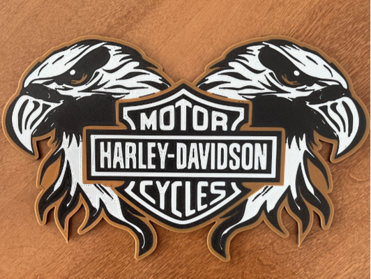 harley davidson aquile by yakubhroch arte segni loghi harley moto 3d print model - Mito3D