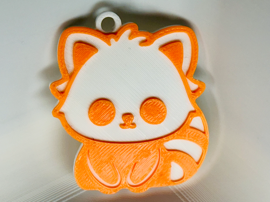 adorable red panda keychain by nolan3d art models animal cute colorful simple easy quick gift 3d print model - Mito3D