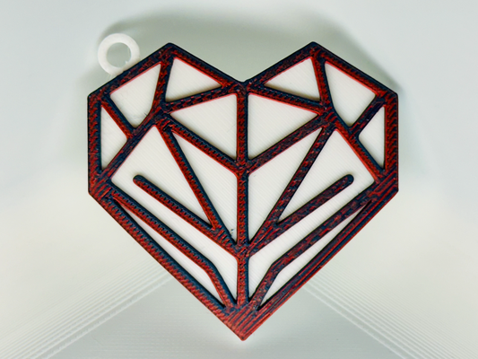 géométrique cœur porte clés by nolan3d art modèles l'amour romantique romance saint valentin journée anniversaire mignonne coloré facile facile rapide cadeau 3d print model - Mito3D