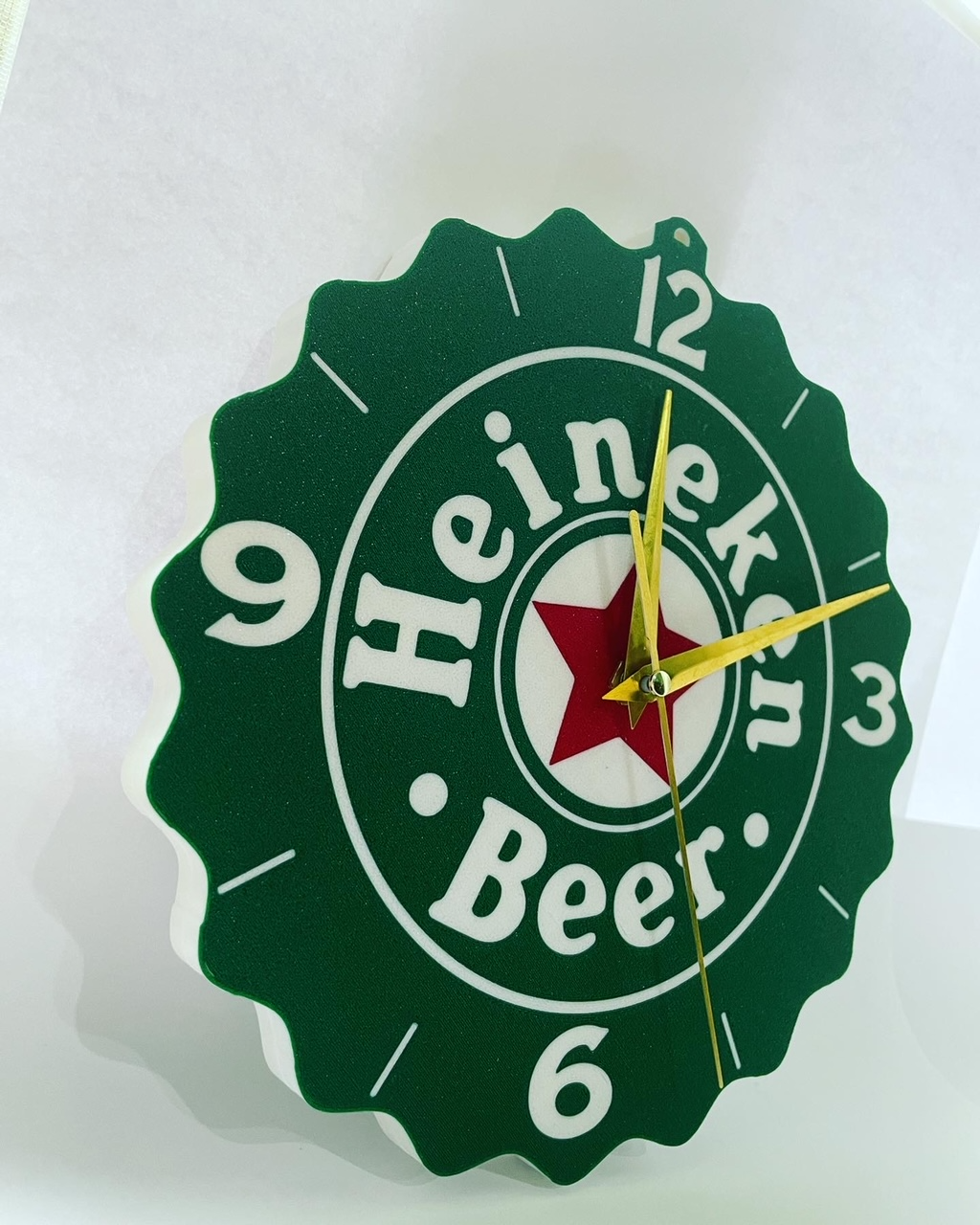 heineken orologio da parete by creoin3d household decor clock time 3d deco 3D print model - Mito3D