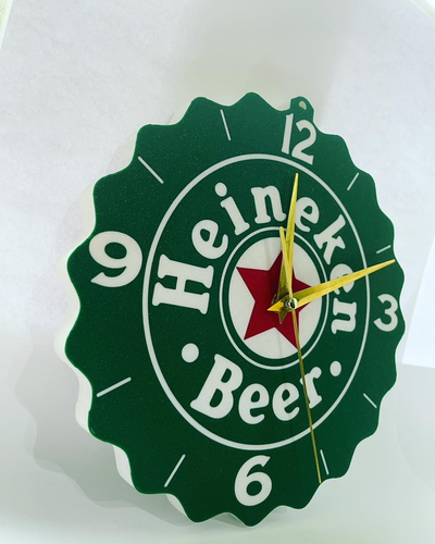 heineken reloj parete by creoin3d casa decoración hora 3d deco 3d print model - Mito3D