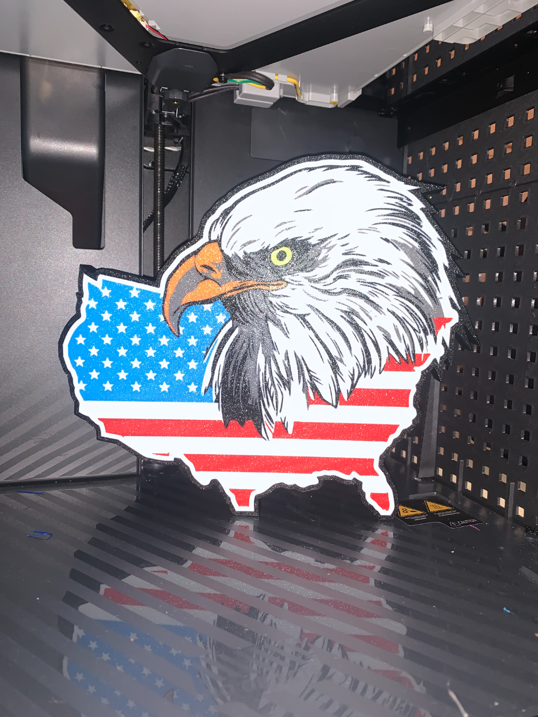 usa flagge adler led leuchtkasten by gare sb kunst zeichen logos eagel flagge 3D print model - Mito3D