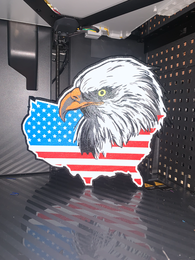 usa flagge adler led leuchtkasten by gare sb kunst zeichen logos eagel flagge 3d print model - Mito3D