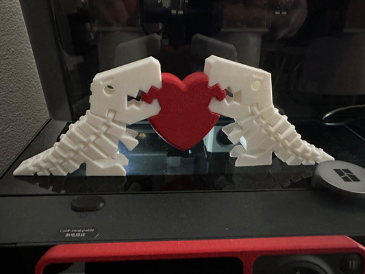 flexi-rex heart by qiola iokasta art sculptures flexi rex 3d print model - Mito3D