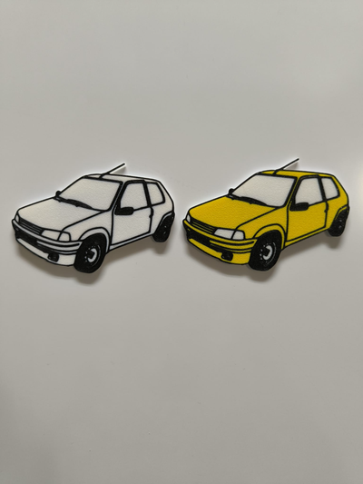 peugeot 106 comício magnético parede arte decoração by fv corrida 2d gadget 3d print model - Mito3D