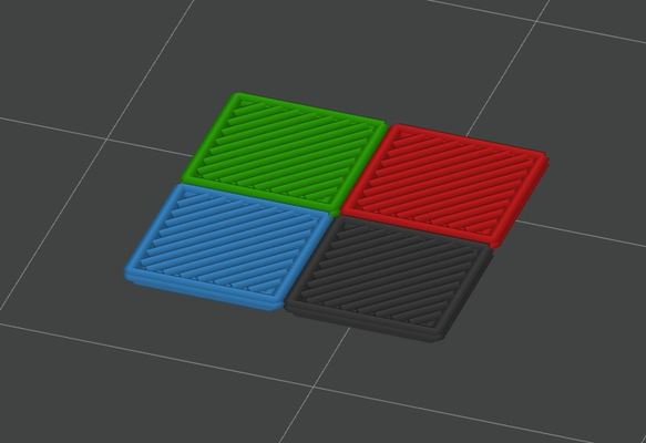 pequeno multicolorido teste remixado by jakobf 3d impressora modelos velozes impressão rápida multi cor multicor ams y splitter 3d print model - Mito3D