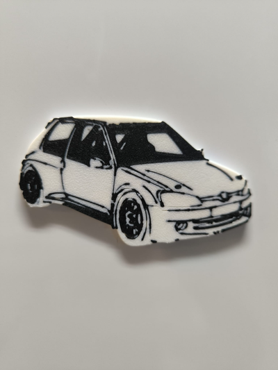 peugeot 106 comício max magnético parede arte decoração by fv corrida 2d 3d print model - Mito3D