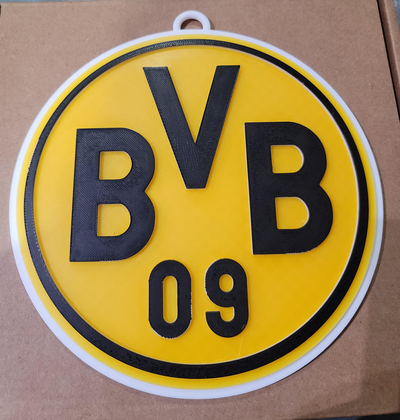 dortmund fc boucle 3d logo 180mm séries by épiceries loisir diy sport air football club football champions ligue chaîne 3d print model - Mito3D