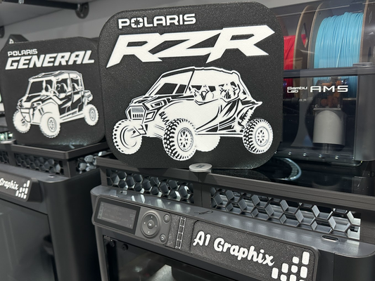 polaris rzr sxs logo boite lumière by a1 graphix art 2d utv 3d print model - Mito3D