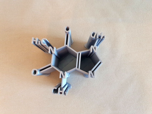 pen holder shaped a caffeine molecule stifthalter in forn eines kofein-molek ls by doclex education chemistry coffee cofein office home coffe pencil 3d print model - Mito3D