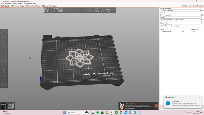 schneeflocke by mathe kunst modelle 3d print model - Mito3D