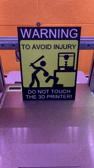 do touch sign remixed by frank tank art signs & logos 3d printer accessories warning dont 3d print model - Mito3D