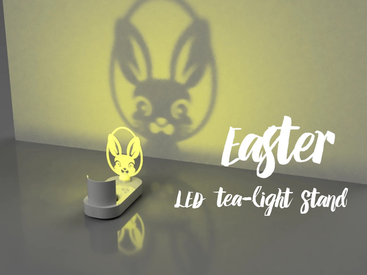 easter led tea-light stand by 3dslash household decor decoration tealight candle holder case egg 3d print model - Mito3D