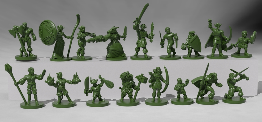 dnd giocatore carattere pack1 miniature remixato by ala nera creature dndmini dndminiature mini ttrpg prigione draghi dungeon 3d print model - Mito3D