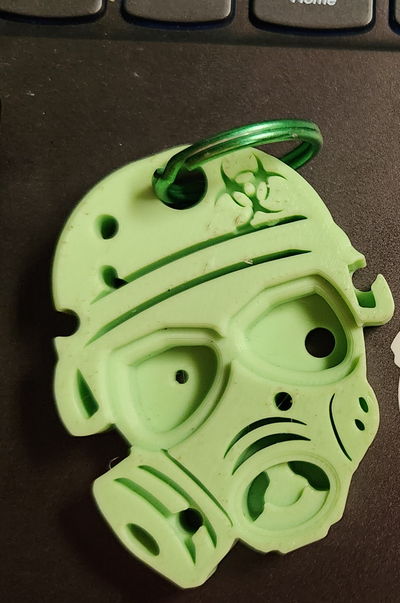gaz masque jeton by ninjawigo art modèles porte clés 3d print model - Mito3D