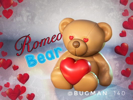 romeo bear by bugman 140 art sculptures cute valentine valentinesday friend teddy barry teddybear cuddly barrybear 3d print model - Mito3D