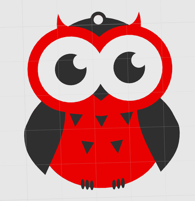 owl keychain remixed by terence 3d miniatures animals 3d print model - Mito3D