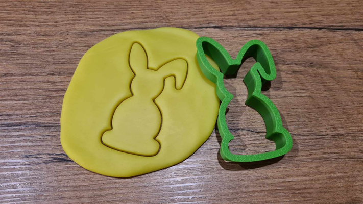 lapin biscuit coupeur by cure dent ménage festivités pâques 3d print model - Mito3D