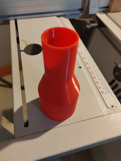 adattatore tubo aspirazione 35 mm - cyclone 55 by francesco tools dust adapter vacuum tube 35mm 55mm 3d print model - Mito3D