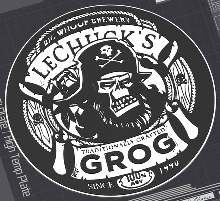 lechucks brauerei by frz3d druckt kunst zeichen logos affe insel grog untersetzer kühlschrank magnet lechuck 3d print model - Mito3D