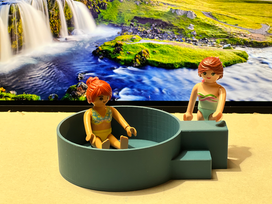 playmobil dimensionné chaud baignoire pot by quatchi jouets jeux jacuzzi hotpot 3d print model - Mito3D