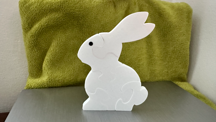 rabbit puzzle by michal 3dtisk toys & games puzzles easter kids education 3d print model - Mito3D