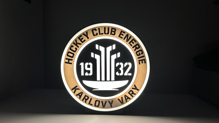 hc énergie karlovy varier 1932 boite lumière by michal 3dtisk art panneaux logos hockey club glace sport logo chanter led boîte 3d print model - Mito3D