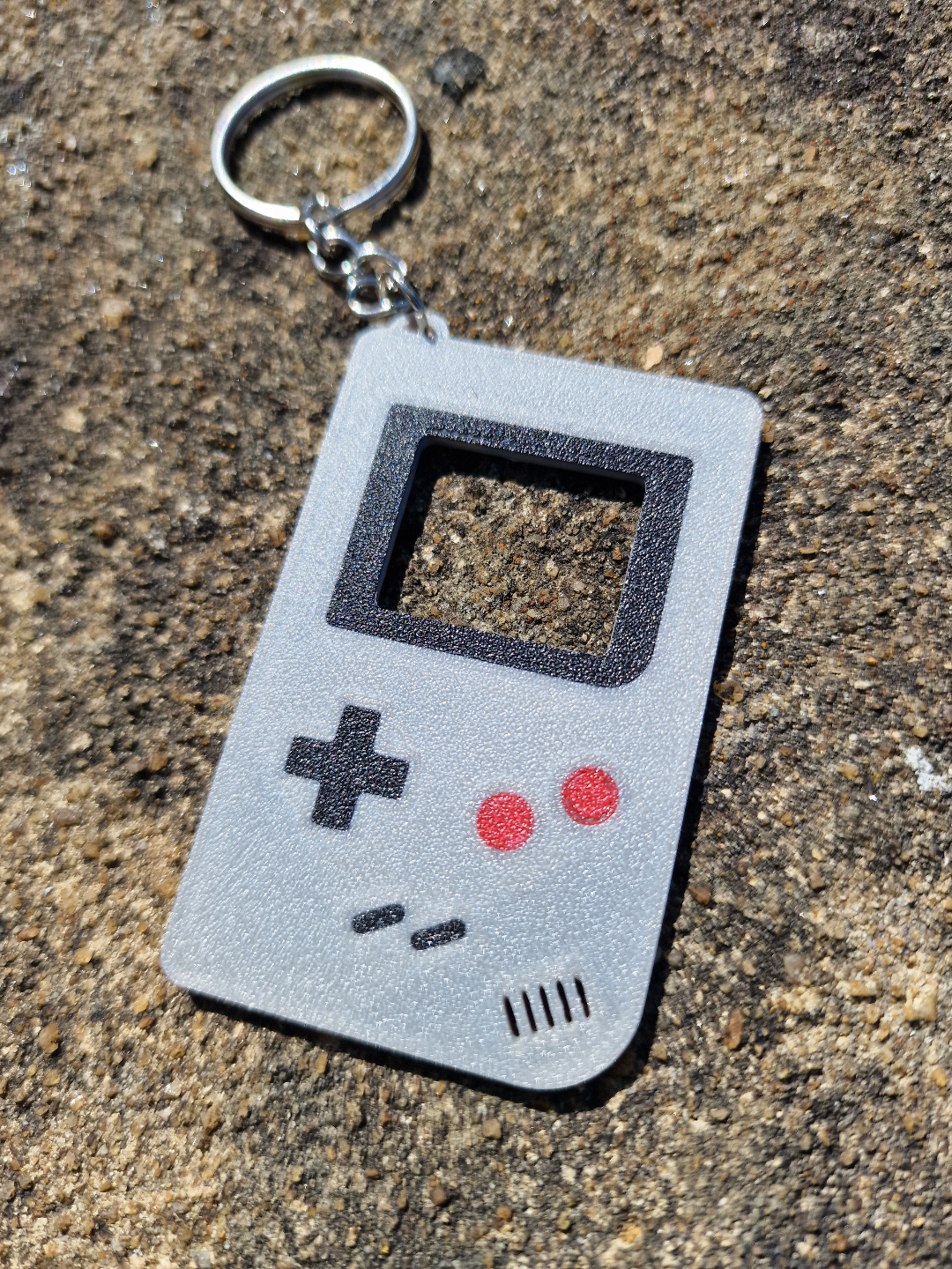 gameboy porte clés by 3domsculpts art 2d nintendo classique joueur rétro mario mignonne 3D print model - Mito3D