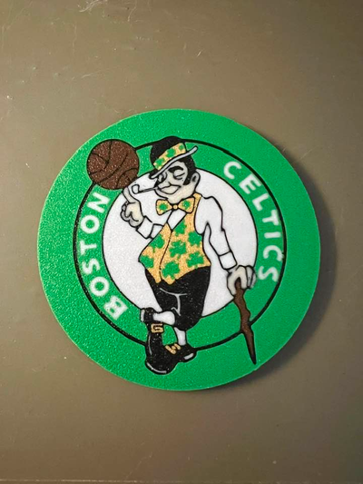 boston celtics coaster by mipmay3d art signs & logos basketball nba cut mancave 3d print model - Mito3D