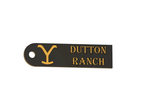 yellowstone key chain by text fashion models yellow stone dutton ranch keychain 3d print model - Mito3D