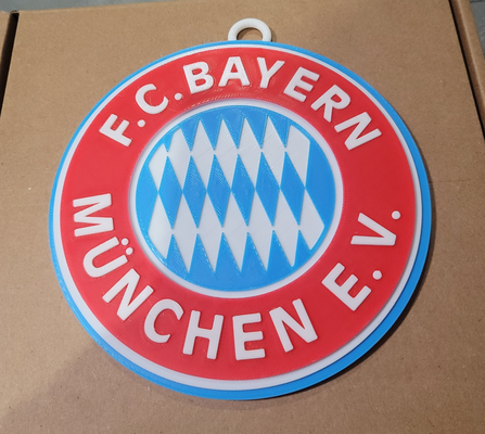 bayern munchen fc boucle 3d logo 180mm séries by épiceries loisir diy sport air football club football champions ligue chaîne munich 3d print model - Mito3D