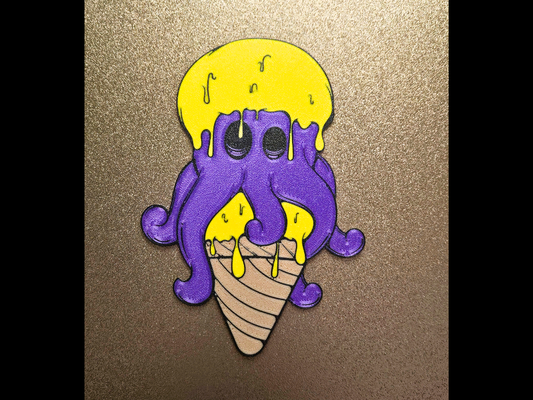 octoscream by zanderdesignstudio art 2d octopus icecream ice cream flat 3d multicolor print 3d print model - Mito3D