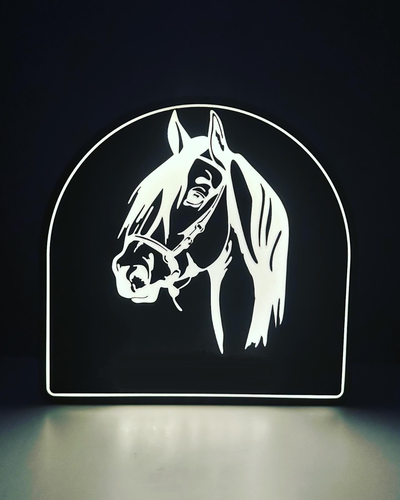 cavallo testa guidato lightbox by michal 3dtisk arte 2d luce scatola 3d print model - Mito3D