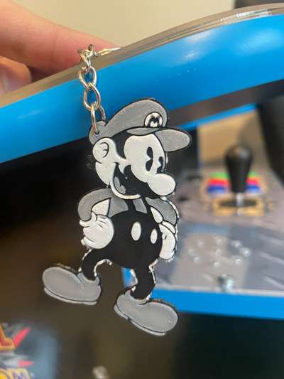 toon mario keychain nintendo by 3d prints week fashion models video game gift idea gamer cute funny silly retro nes switch hueforge hue forge key chain car 3d print model - Mito3D