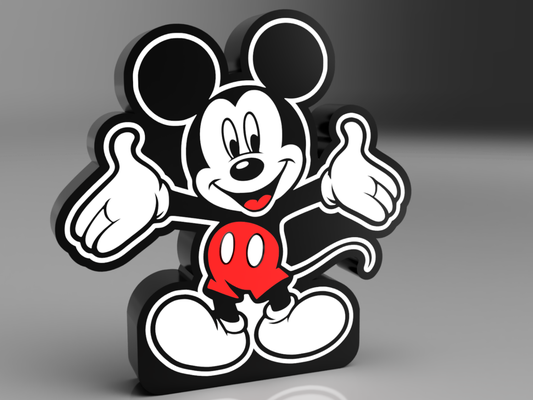 mickey boite lumière led lampe by 3dacores jouets jeux personnages disney souris 3d print model - Mito3D