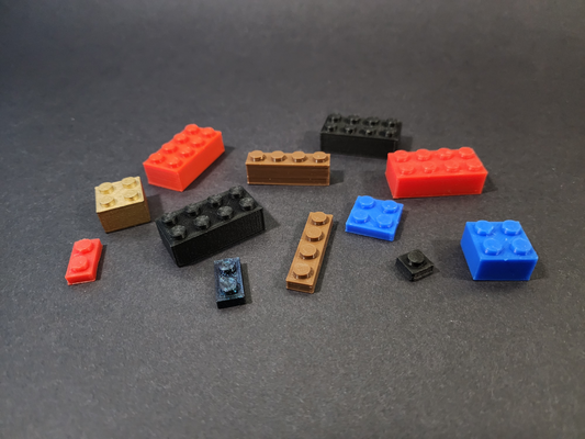 brick collection - 8 bricks updated by dr3d prints toys & games minifigure 3d print model - Mito3D